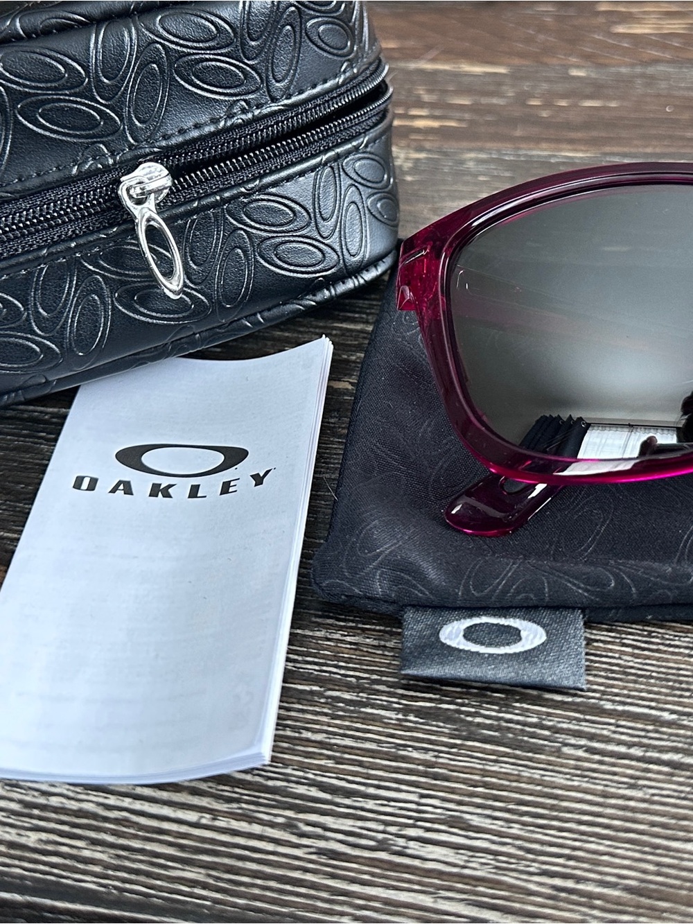 Oakley Translucent Purple/ Red Frame Sunglasses with Gray Lenses